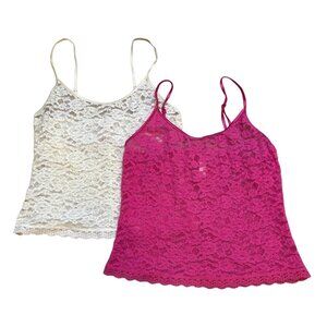 VINTAGE 2002 Y2K Victorias Secret‎ Mesh Lace Stretchy Camis S/M